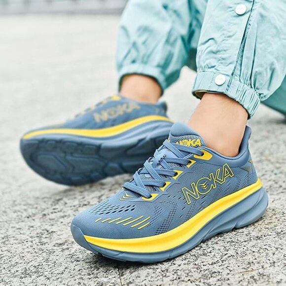 NEW NOKA Ice Silk Men's Sports Shoes Blue/Yellow Size 7 fits like a 6.5 - Picture 3 of 11